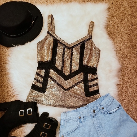 BKE Tops - BKE Gold Tank Top BKE Tops - BKE Gold Tank Top